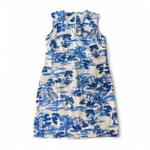 Women's London Times Sleeveless Shift Linen Dress